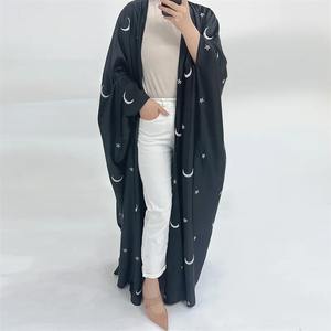Thobe / Thawb islamique avec ligne de diamant mode Abaya Dubaï musulmane femmes Abaya ouverte pour les femmes - Product Image 3