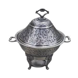 Plat de buffet en acier inoxydable avec poignée et design en relief pour les fêtes de mariage et les événements Ctaering - Product Image 4