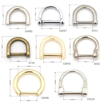 Anneau en D métallique antique en bronze 15 mm en alliage de zinc détachable avec vis pour porte-clés en cuir