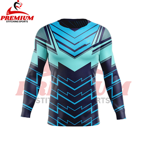 Custom Wholesale Custom Logo <b>Men</b> Long Sleeve <b>Compression</b> Rash Guard Quick Dry Polyester Spandex Fitness Wear Gym <b>Shirt</b> - Product Image 4