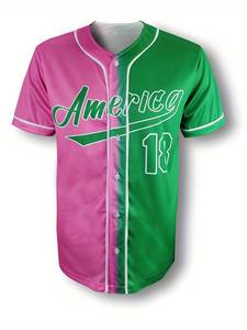 Camiseta de Béisbol Sublimada al por Mayor OEM, Diseño Gráfico Completo, Transpirable, de Poliéster, con Botones al Frente, Costuras Reforzadas - Product Image 2