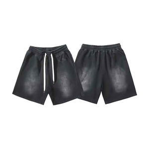 Pantalons courts personnalisés Oem pour hommes 100% coton Shorts d'été délavés au soleil avec des strass de haute qualité pour hommes - Product Image 2