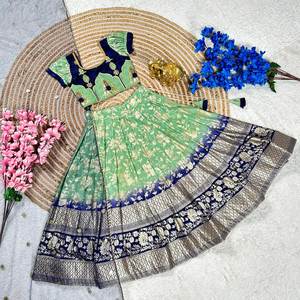 Meilleure couleur Festive Special Hand-dyed Banglory Sartin Embroidery & Sequence Work Most Beautiful Lahenga Choli With Dupatta Set - Product Image 2