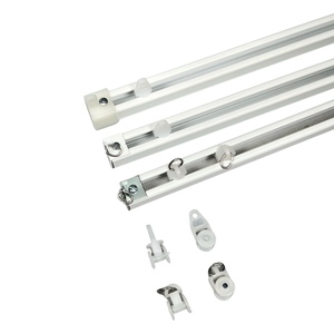 QUEENTON 747 Series Rail de rideau en corde d'aluminium moderne pour fenêtres françaises - Product Image 1