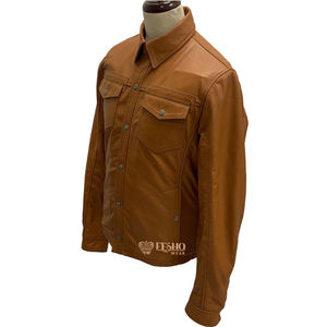 Chaqueta de camionero de cuero suave para hombre, estilo occidental, clásica, de talla grande, artículos de moda, ropa de abrigo cómoda y elegante - Product Image 4