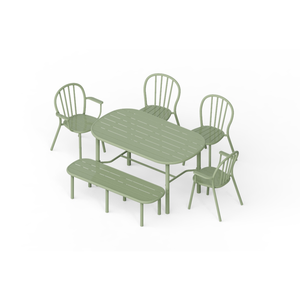 Ensemble de salle à manger d'extérieur en métal, 6 pièces - Product Image 4