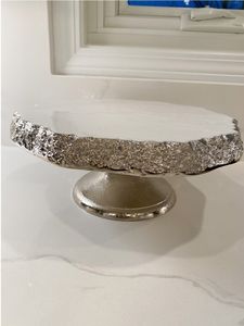 ขาตั้งโลหะสีทองแฟนซีพร้อมหินอ่อนวางกลางโต๊ะสำหรับปาร์ตี้เค้กชุดตกแต่งเค้กเครื่องมือสำหรับเค้ก - Product Image 4