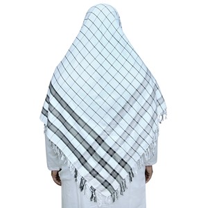 Al Farooq Bufanda Shemagh para hombre Mezcla acrílica duradera Algodón transpirable Patrón de cuadros sólidos Logotipos personalizados para uso táctico al aire libre - Product Image 3