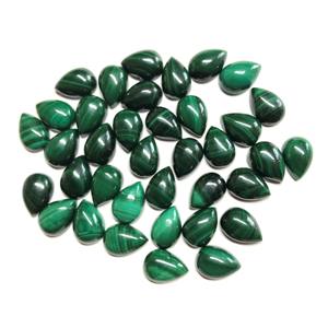 Haute qualité AAA 6x9mm pierre précieuse malachite naturelle cabochon en forme de poire pierre verte semi-précieuse calibrée IGI en gros - Product Image 2
