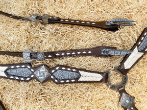 Pechera de Caballo Estilo Inglés Clásico, Arnés de Cinco Puntos con Inserciones Elásticas, Malla de Nailon, PVC, Material de Acero Inoxidable - Product Image 5