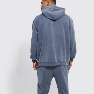 Chándal de Forro Polar con Lavado Ácido para Hombre, Estilo Hip Hop, 100% Algodón, Ecológico, Ligero, de Secado Rápido, con Logotipo Personalizado, Servicio OEM - Product Image 5