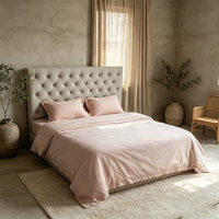 Parure de draps 4 pièces en fibre de bambou, unie, personnalisable avec logo, lavable en machine, hypoallergénique, rafraîchissante, soyeuse, à poches profondes, vente en gros