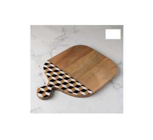 Planches à découper personnalisées en bois et imprimées Planche à découper de cuisine Planche à découper à vendre produit trou de poignée de forme ronde - Product Image 2