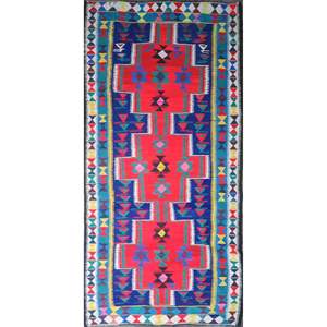 Un kilim Sanandaj vintage auténtico, hecho a mano y único, de 12'0 x 5'0 - Product Image 1