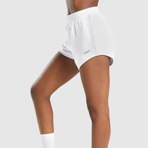 Wholesale Best Quality Cotton/Polyester Gym <b>Shorts</b> <b>Women</b> Latest Design Training <b>Shorts</b> for <b>Women</b> Customized Logo <b>White</b> Color - Product Image 5