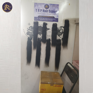 Extensions de cheveux humains Remy d'Inde du Sud, lisses et soyeux, noir naturel, tissage complet, double trame faite à la machine - Product Image 6