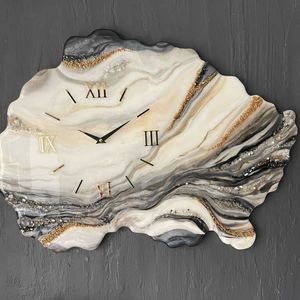 Designer Resin Wall <b>Clock</b> with <b>Marble</b> Effect Pattern Wall Hanging Resin Crafts <b>Clock</b> Elegant Design - Product Image 4
