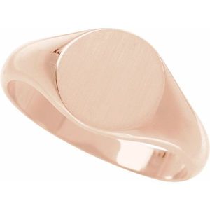 Stuller Round Signet <b>Ring</b> 57836:112P Fashionable 14K Rose Gold and 18K Inlay on Stainless Steel Trendy Gift Jewelry - Product Image 3