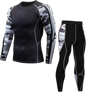 Ensembles de chemises et de pantalons à manches longues d'automne en taille plus sublimés avec logo personnalisé, finition lavée, séchage rapide et respirant, combinaisons de compression - Product Image 5