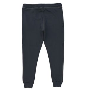 Survêtement avec point contrasté et logo en relief personnalisé polaire noire avec coutures marron capuche doublée en satin sweat à capuche et joggers à fermeture éclair - Product Image 4