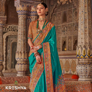 Diseño indio de Sari de seda suave, hermoso diseño de Patola para bodas y fiestas, ropa de boda de estilo tradicional pakistaní - Product Image 1