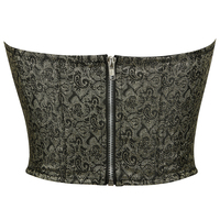 Corset en acier avec imprimé gris argenté et fermeture éclair