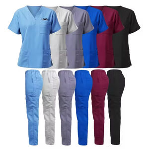 Tenue d'infirmière, uniforme médical en toile, ensemble de blouses d'hôpital, ensemble de blouses unisexe en coton/polyester/nylon, séchage rapide, respirant, personnalisé - Product Image 1