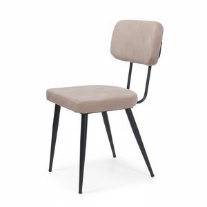 Ensemble de salle à manger moderne et luxueux de style industriel - Table ronde en verre trempé noir et chaises ergonomiques rembourrées pour la maison, le café et l'hôtel - Product Image 5