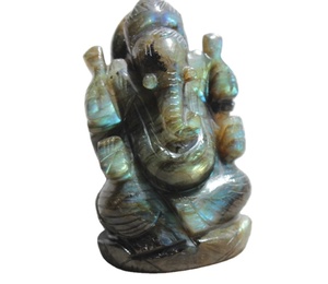 Sculpture de figurine en labradorite naturelle sculptée à la main, 8 pouces de haut, en pierre précieuse, décoration d'intérieur, objet de collection, cadeau spirituel pour autel - Product Image 5
