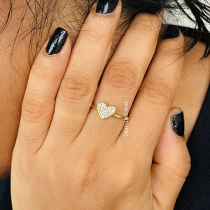 แหวนเพชรธรรมชาติรูปหัวใจแบบมินิมอล STAR JEWELRY STR 374 สำหรับผู้หญิง ทองคำแท้ 14K น้ำหนัก 0.14 กะรัต - Product Image 3