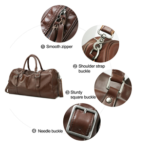 กระเป๋าดัฟเฟิลดีไซน์เนอร์ความจุขนาดใหญ่มีสไตล์สำหรับผู้ชายกระเป๋าสะพายไหล่สำหรับเดินทางหรูหราปรับแต่งได้ทำจากหนังแท้ที่ทนทาน - Product Image 4