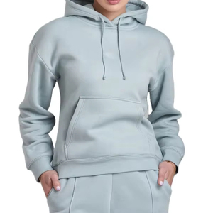 Pull à capuche uni à épaules tombantes pour femmes Ladies Hooded Top Casual Hoody Thermal Customized Best High Quality Women's Hoodie - Product Image 1