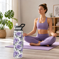 Bouteille d'eau en plastique Tritan personnalisée avec impression UV, sans BPA, portable, pour le sport, la gym, les cadeaux d'entreprise