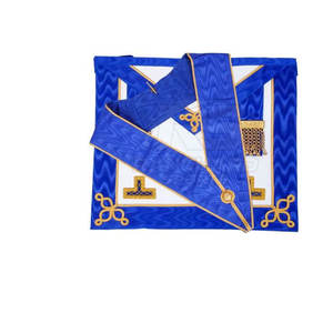 Tablier maçonnique classique, style apprenti entré, tablier maçonnique de frére franc-maçon, design à bordure bleue, tablier de maître maçon - Product Image 2