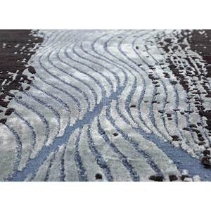 Alfombra de Lana y Seda de Bambú Azul Edge & Essence, Tejida a Mano, con Patrón Abstracto para Uso Doméstico-Aiwb-13010 - Product Image 3