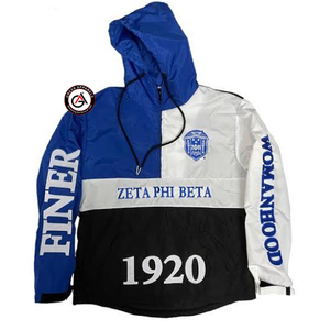 Zeta Phi Beta Impresión personalizada Ligero a prueba de viento Hermandad y fraternidad Chaqueta cortavientos deportiva para mujer - Product Image 1