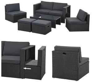 Precio de fábrica Juego de patio Mesa templada para exteriores Juego de sofás de jardín de 5mm Embalaje de cartón Juegos de jardín Fábrica de mimbre de ratán - Product Image 6