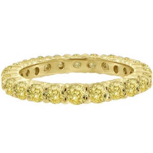 Alliance éternelle en or 14 carats avec diamant jaune fantaisie de 1,07 carat pour célébrer les événements importants - Product Image 1