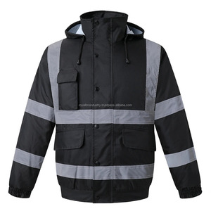 Chaqueta de trabajo de invierno de alta visibilidad para hombre, ropa de trabajo de bombardero aislada con múltiples bolsillos, uniforme de equipo de trabajo transpirable - Product Image 4