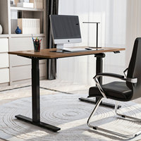Bureau Électrique de Luxe à Moteur Simple, pour Ordinateur, Poste de Travail Assis-Debout, Cadre Blanc, Hauteur Réglable