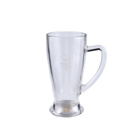 Chope à bière classique en verre épais avec poignée, grande capacité, compatible lave-vaisselle, réutilisable, durable, usage commercial, logo personnalisable