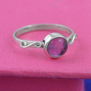 Fashion Gemstone Rings Women <b>Purple</b> Amethyst Ring 925 Sterling Silver Gemstone Ring Thanksgiving <b>Gift</b> Wholesale Price - Product Image 3