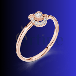 Anillo de compromiso de moissanita chapado en oro de lujo de 10 quilates Litluxe para mujer, Joyería de diamantes personalizada - Product Image 1