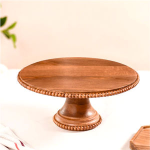 Soporte de pastel de madera de mango soporte de pastel de madera redondeado simple y elegante - Product Image 2