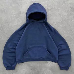 Conjunto Deportivo Extra Grande de Algodón Lavado al Ácido para Hombre, Pantalones Deportivos Bordados Desgastados, Sudadera con Capucha, Conjunto Deportivo de Invierno para Hombre - Product Image 3