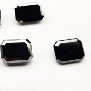 หินเพชรธรรมชาติสีดำขนาด10มม. 12มม. 14มม. พลอยทรงแปดเหลี่ยมเจียระไนแบบหลวม - Product Image 1