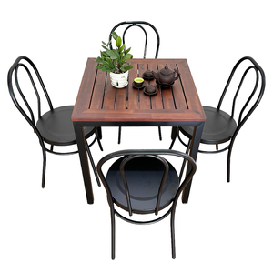 CBCF192 Modern Outdoor Cafe Table and Chair <b>Set</b> for 4 Durable Wood Panel <b>Restaurant</b> or Hotel Dining Bar Usage - Product Image 1