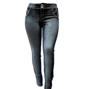 Jeans Clásicos de Mezclilla Elástica de Cintura Alta y Corte Ajustado para Mujer, Pantalones Cómodos de Estilo Delgado, Casuales y a la Moda, Hechos a Medida - Product Image 4