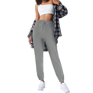 Pantalones Deportivos de Cintura Elástica para Mujer, Cómodos, con Bolsillos, para Correr, Casuales, de Otoño y Primavera, de Tela Suave y Lisa - Product Image 2