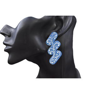 Boucles d'oreilles créoles en laiton doré mat, style Meenakari, pour fêtes, pour filles et femmes - Product Image 1
